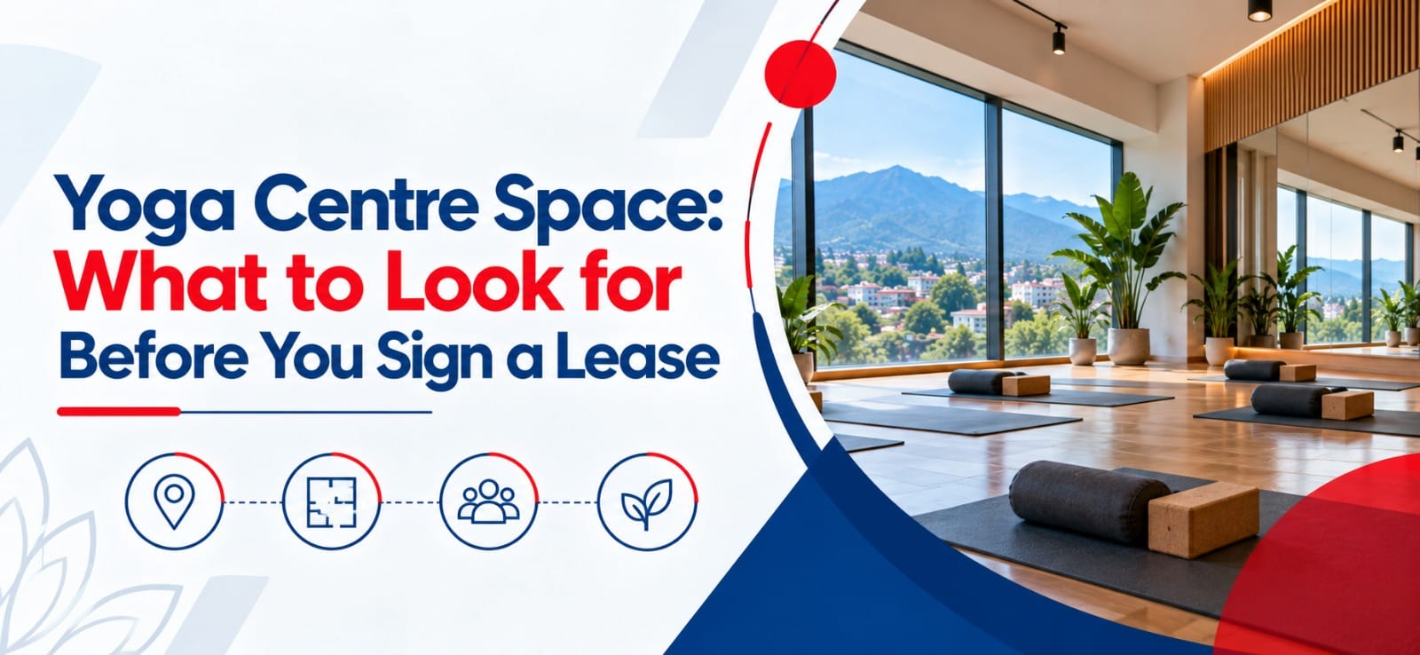 Yoga center space for rent in Dehradun with a spacious layout and comfortable environment